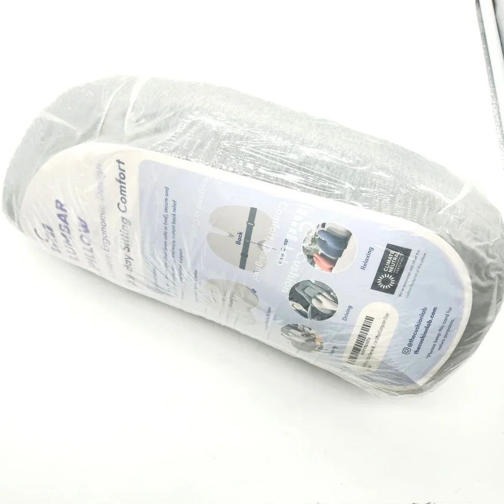Cushion Lab Extra‎ Dense Lumbar Pillow Patented Ergonomic Multi-Region Back Pain